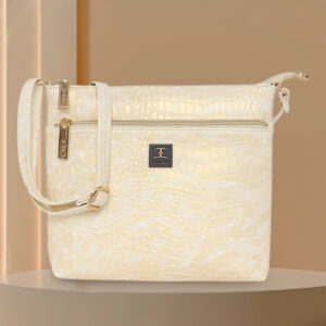 ESBEDA Gold White Color Classic Ivory Texture sling For Womens