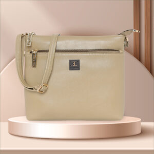 ESBEDA Beige Color Dual zip Classic Texture Sling For Womens