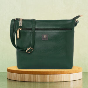 ESBEDA Green Color Dual zip Classic Texture Sling For Womens