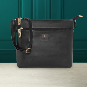 ESBEDA Black Color Dual zip Classic Texture Sling For Womens