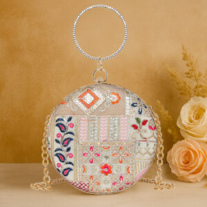 ESBEDA Multicolor Color Royale Heritage Round Clutch  For Womens