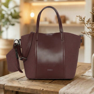 ESBEDA Burgundy colour Aurelia Structured Handbag for womens