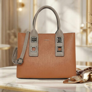 ESBEDA Tan Grey colour Urban Luxe Structured Handbag for womens