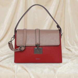 ESBEDA Maroon pink color Clara Lock Flap Handbag For Womens
