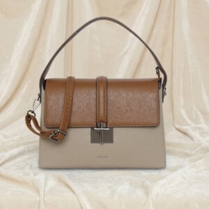 ESBEDA pink Tan color Clara Lock Flap Handbag For Womens