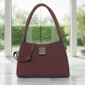 ESBEDA Burgundy Color signature Hardware Handbag for womens