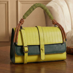 ESBEDA Lime Green Green Color Celeste Rope Accent Handbag for womens