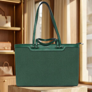 ESBEDA Green Color Duo Carry Structured Tote Handbag For Women