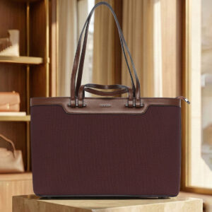 ESBEDA Burgundy Color Duo Carry Structured Tote Handbag For Women