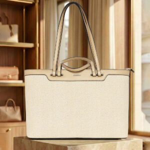 ESBEDA Beige Color Duo Carry Structured Tote Handbag For Women