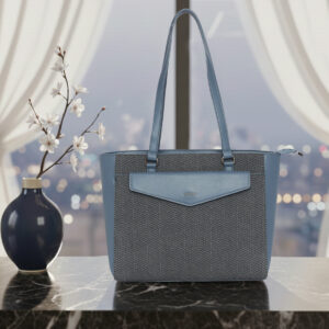 ESBEDA Blue Color Herringline Classic Tote Handbag For Women