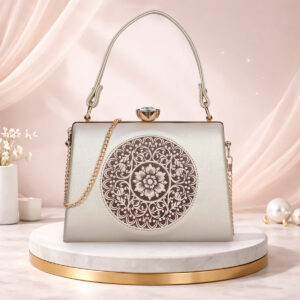 ESBEDA Gold Color Artisan circle Clutch for womens