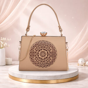 ESBEDA Beige Color Artisan circle Clutch for womens