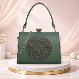 ESBEDA Green Color Artisan circle Clutch for womens