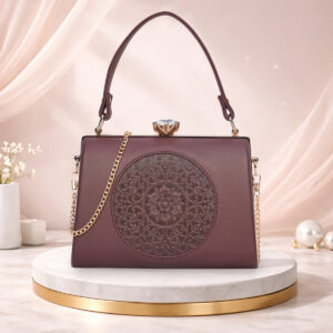 ESBEDA Maroon Color Artisan circle Clutch for womens