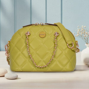 Esbeda Limegreen Color Quilted Glam Dome Sling for women