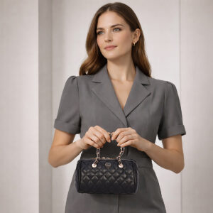 ESBEDA Black Color  Classic Quilted Chic Sling for women