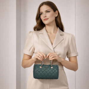 ESBEDA Green Color Classic Quilted Chic Sling for women