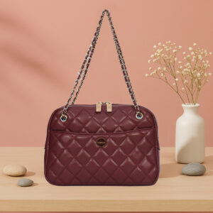 ESBEDA Maroon Color Quilted Luxe Chain Sling Bag for women