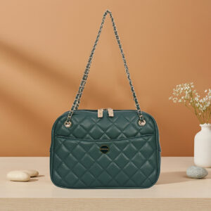 ESBEDA Green Color Quilted Luxe Chain Sling Bag for women
