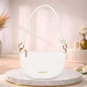 ESBEDA White Color Luna Curve Handbag For Womens