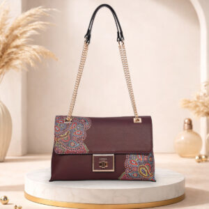 Esbeda Maroon Color Paisley Flap SlingBag For Womens